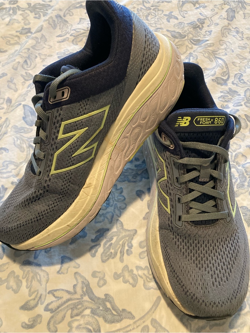New Balance Women's Athletic Shoes in Gray with Lime Accents